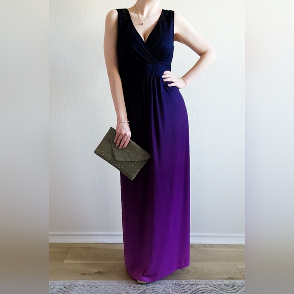 Soma Ombre Crochet Jersey Maxi Dress, Size M - Picture 2 of 11